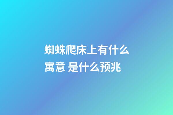 蜘蛛爬床上有什么寓意 是什么预兆